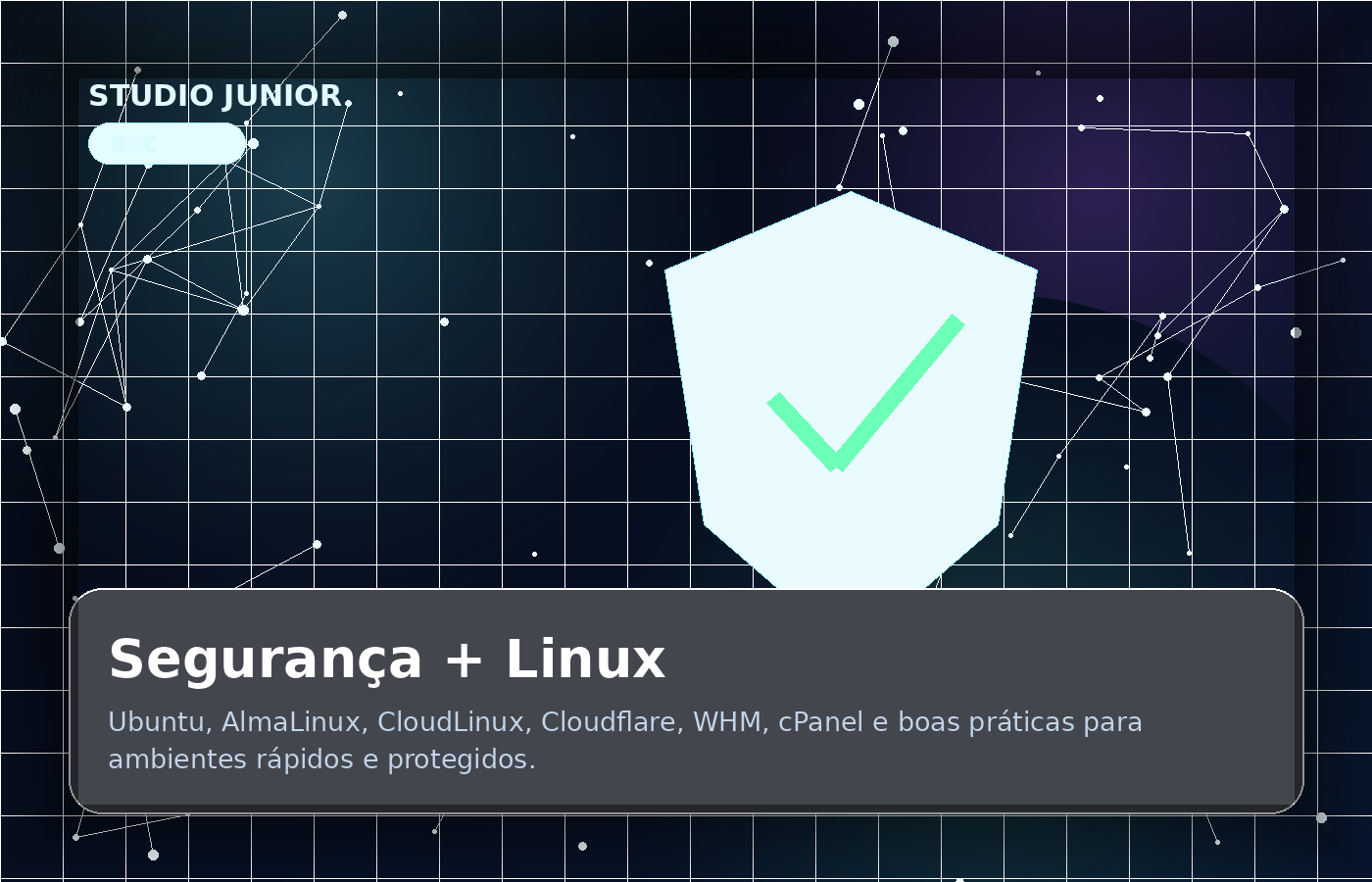 Arte futurista de segurança, Linux e infraestrutura